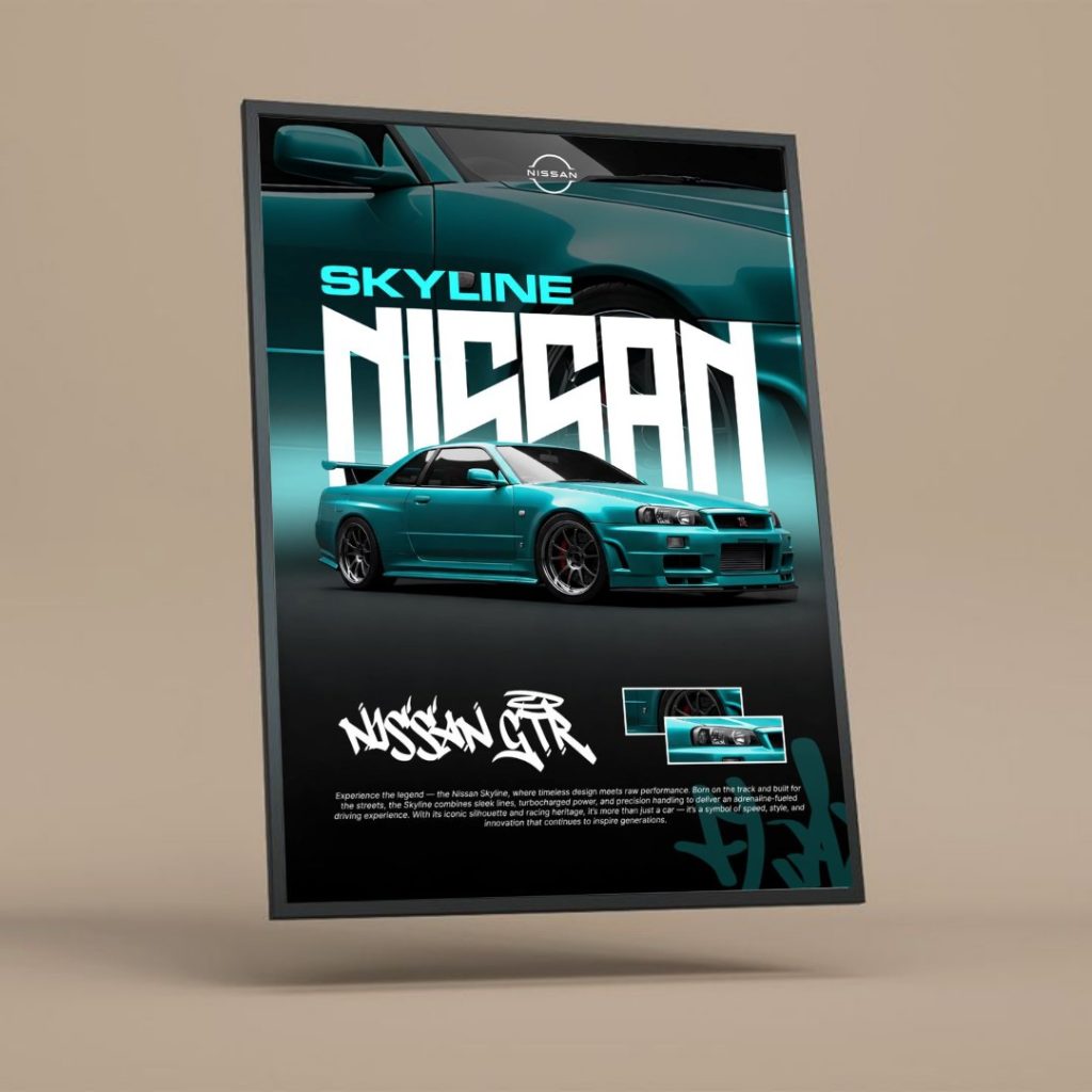 تابلو دکوراتیو نیسان اسکای‌لاین GTR با طراحی اسپرت مناسب دکوراسیون مدرن