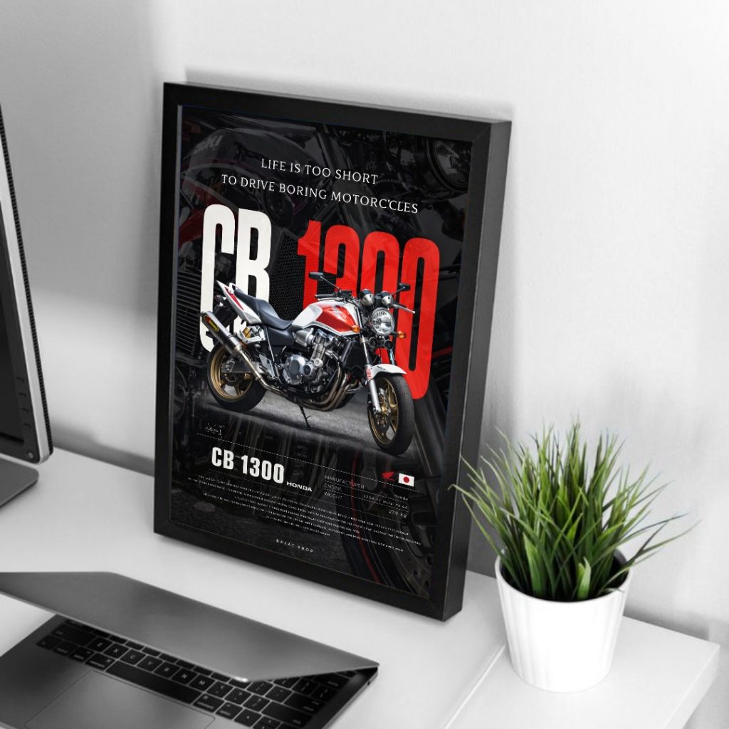 تابلو دکوراتیو هوندا CB1300 با طراحی کلاسیک مناسب دکوراسیون صنعتی