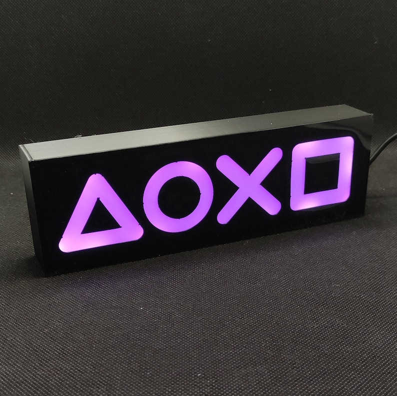 تابلو رومیزی لایت باکس گیمینگ RGB طرح PlayStation